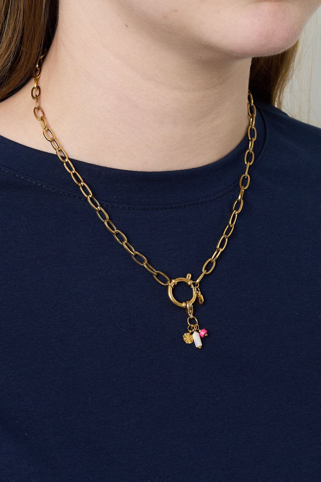 Elegant Gold Stainless Steel Chain Necklace for Everyday Wear