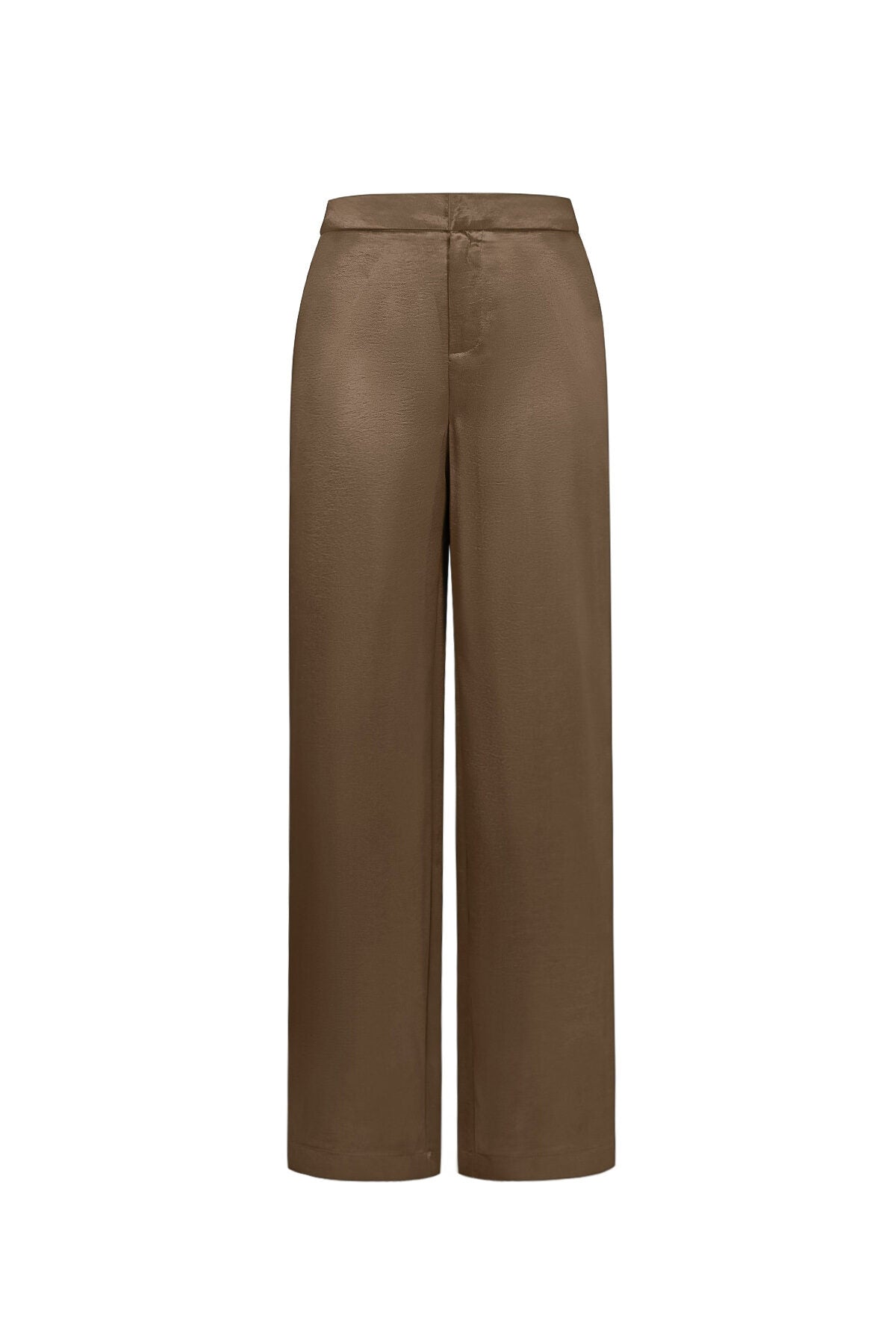 Stylish Coffee & Off-White Straight Pants for Fall