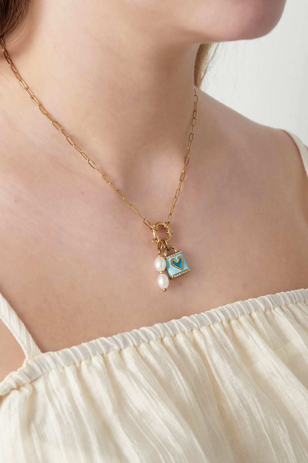 Elegant 14K Gold Plated Heart Necklace for Daily Wear