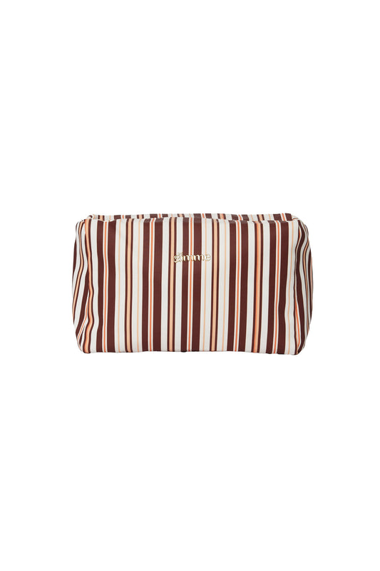 Gimme Simple Stripe Makeup Bag - Khaki, Pink, Blue