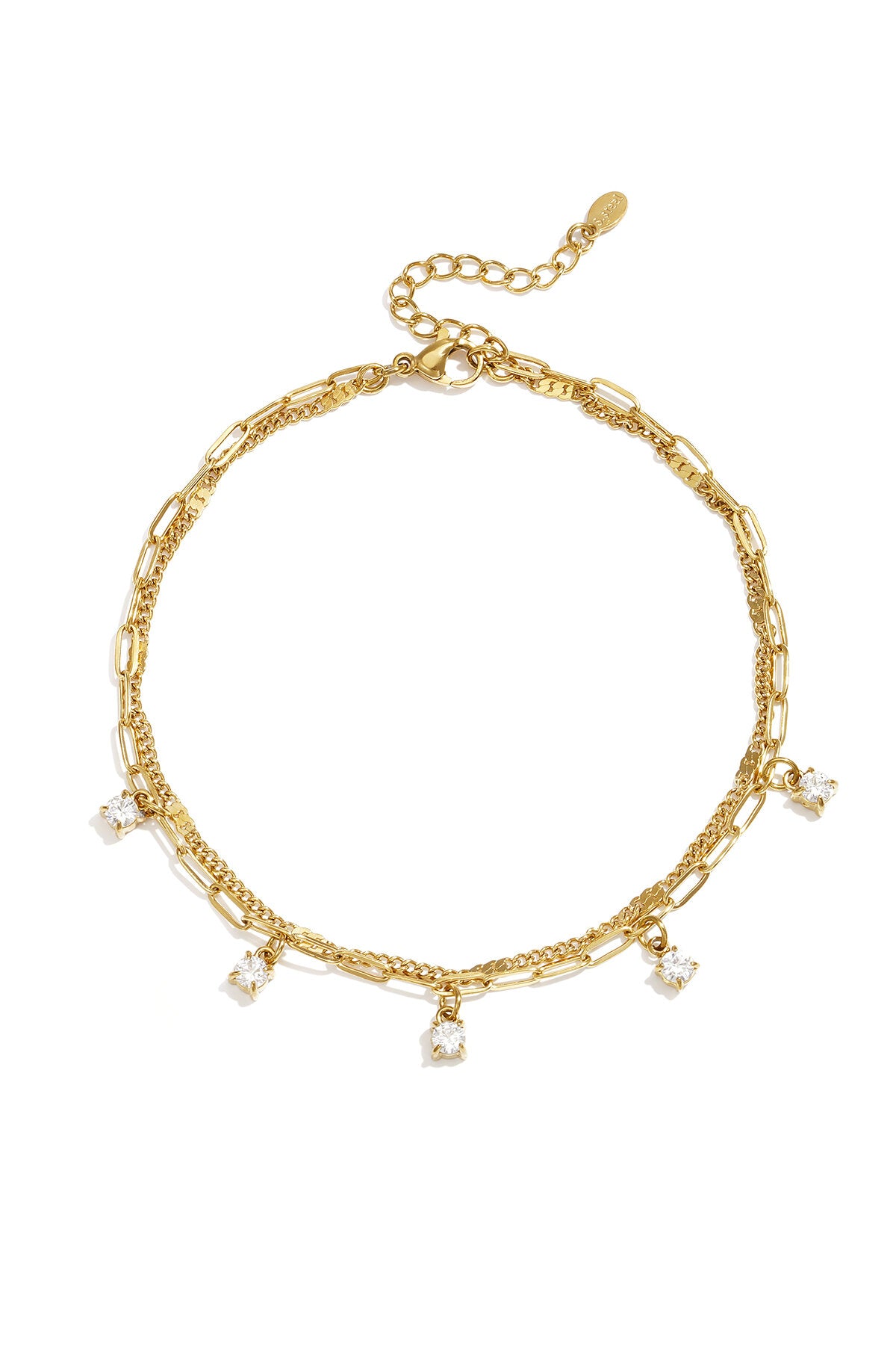 Elegant Gold-Toned Multi-Layered Anklet for Summer