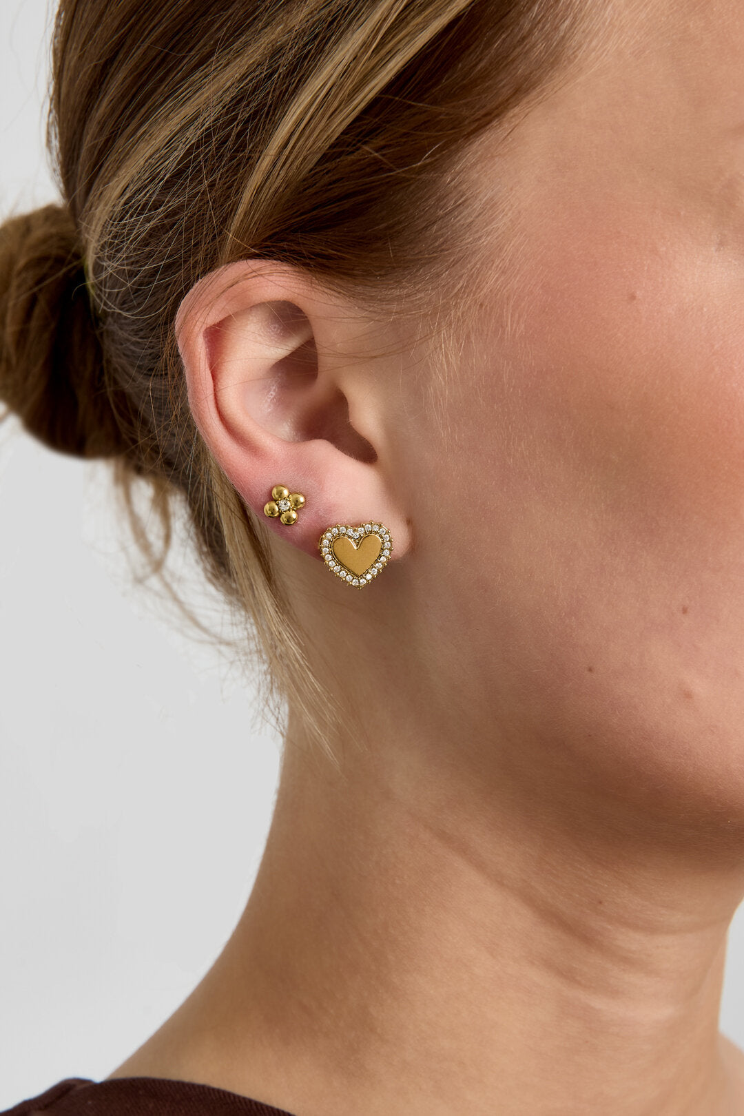 Stylish Heart-Shaped Zircon Stud Earrings for Everyday Wear