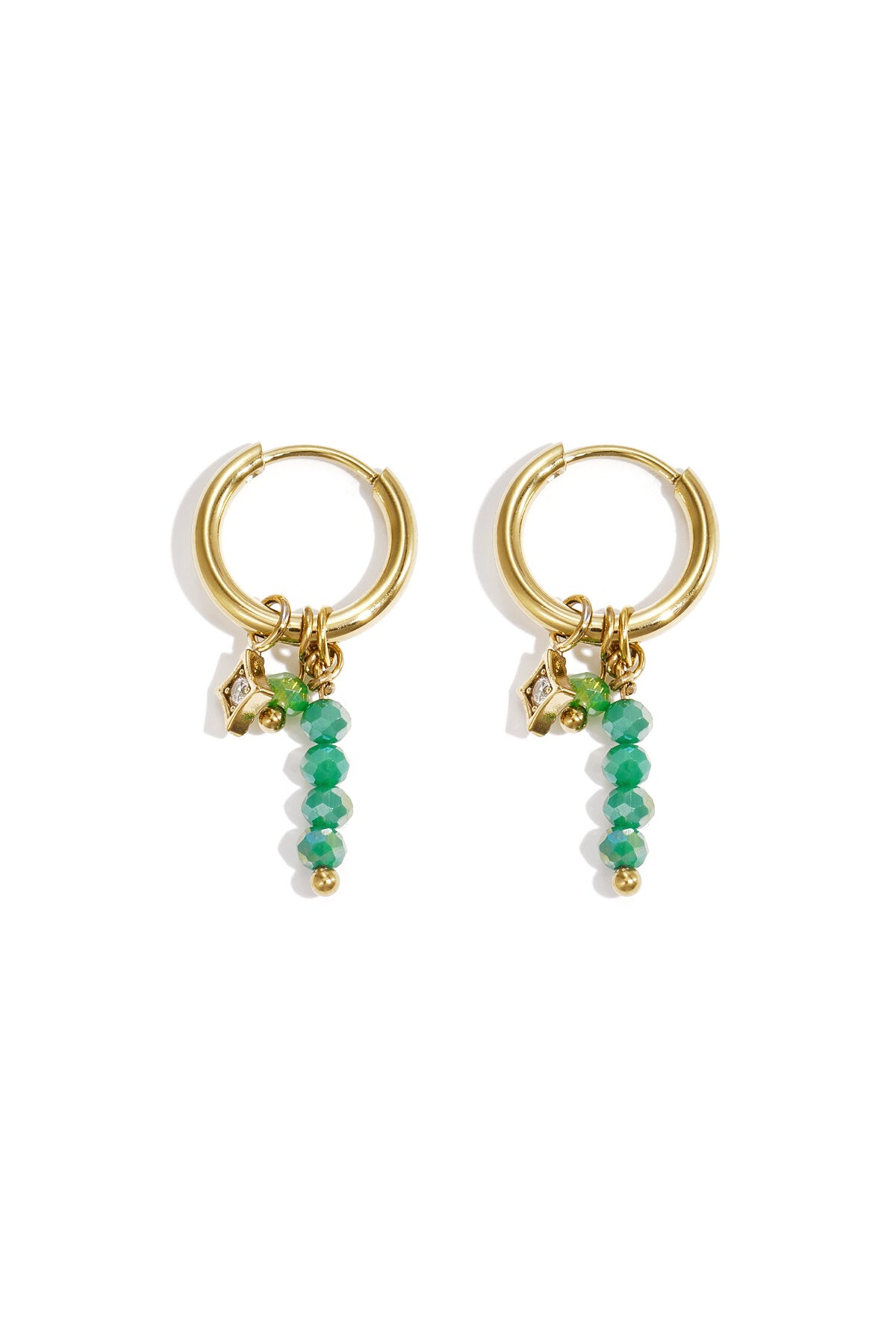Stylish Pink & Green Bead Earrings for Summer