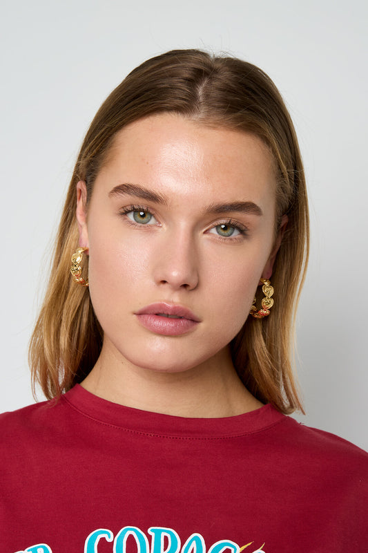 Stylish Heart & Circle Hoop Earrings for Women