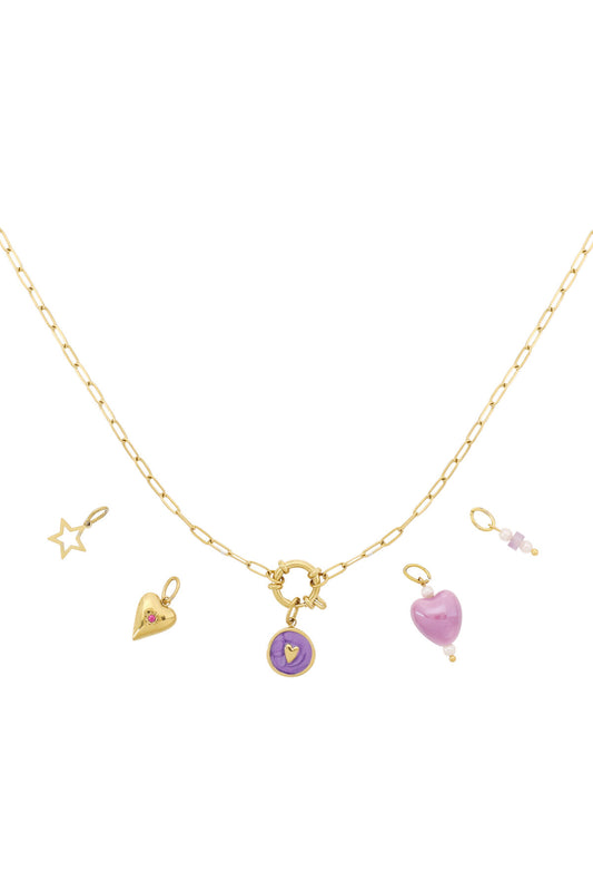 Elegant 14K Gold Plated Heart Pendant Necklace
