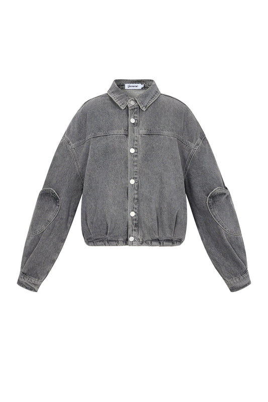 Gimme Grey & Pink Denim Jacket Set for All Fits