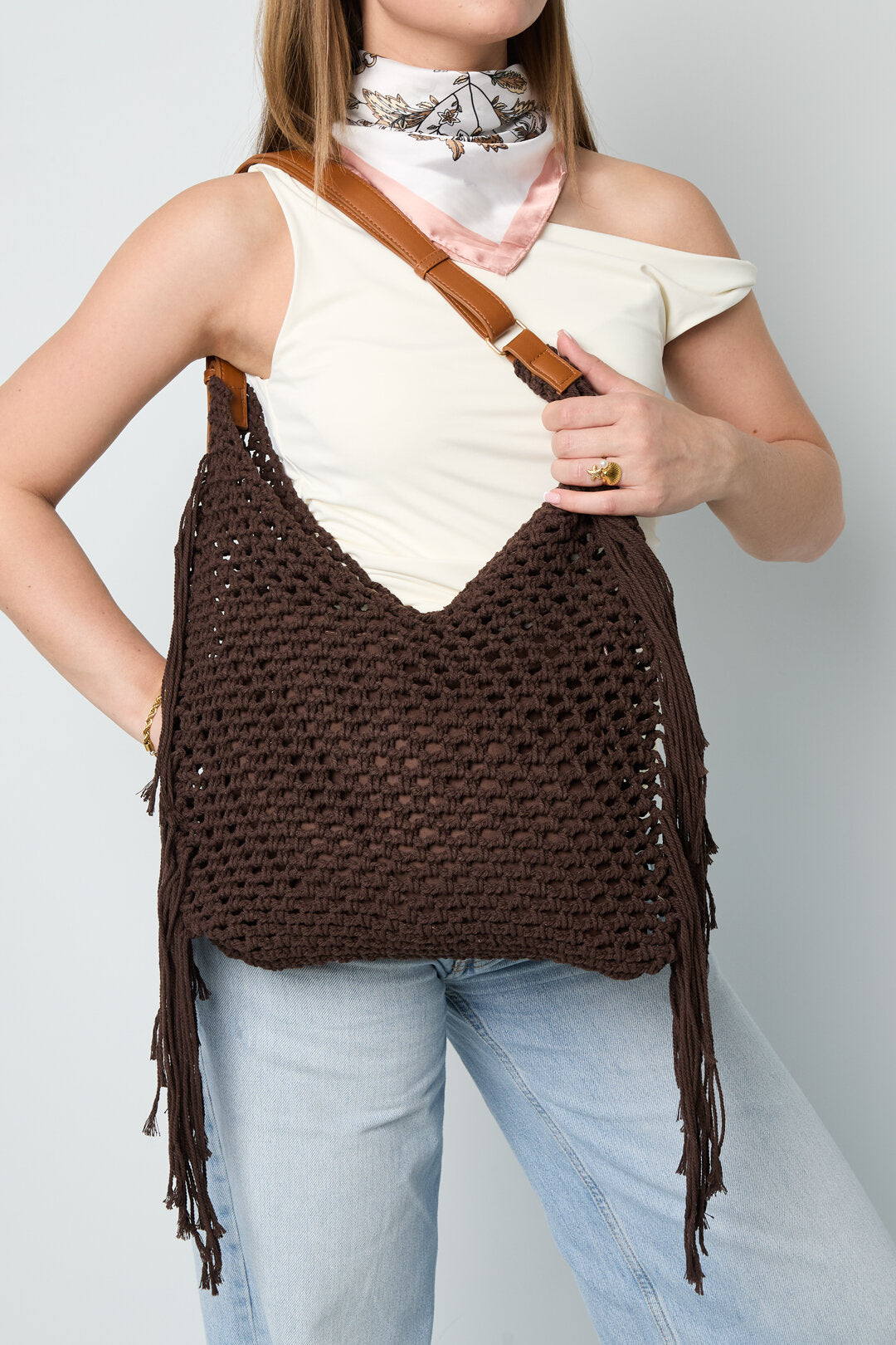 Chic Khaki Cotton Hobo Bag for Summer Adventures