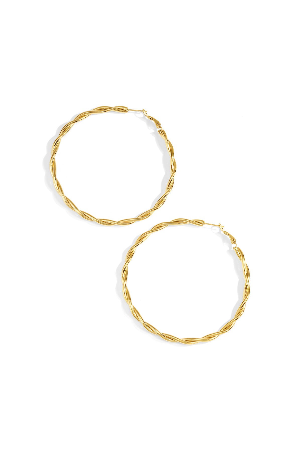 Stylish Stainless Steel Hoop Earrings - Silver & Gold
