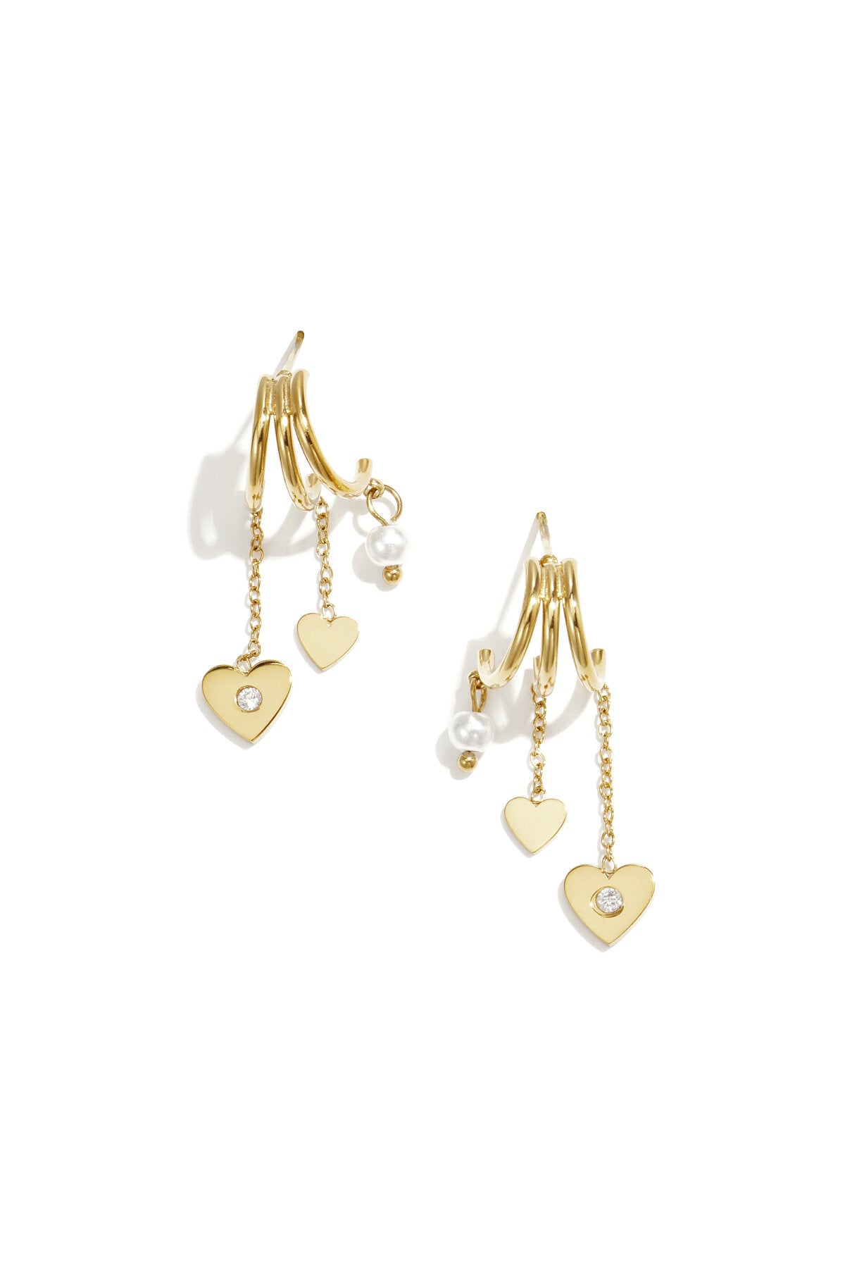 Luxurious Heart-Shaped Zircon Drop Earrings for Women
