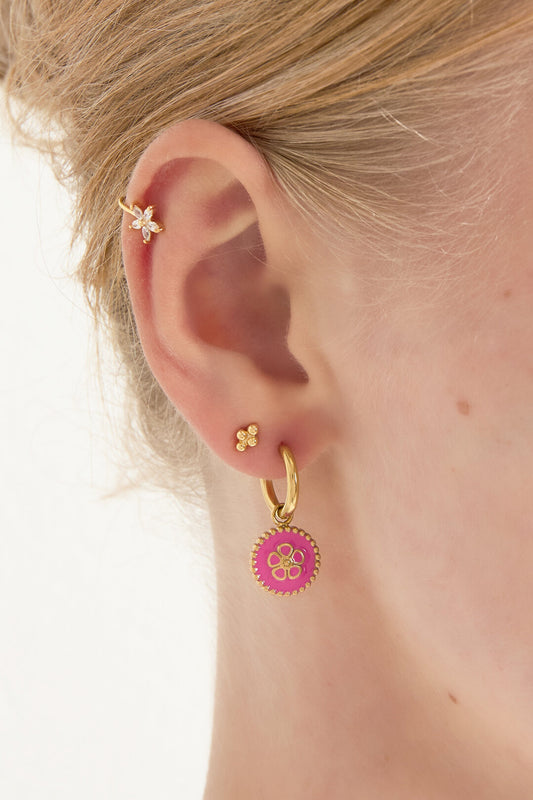 Stylish Stainless Steel Flower Drop Earrings for Spring