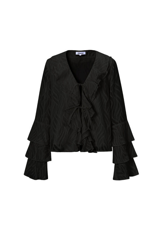 Elegant Botanical Long Sleeve Top for Spring/Summer