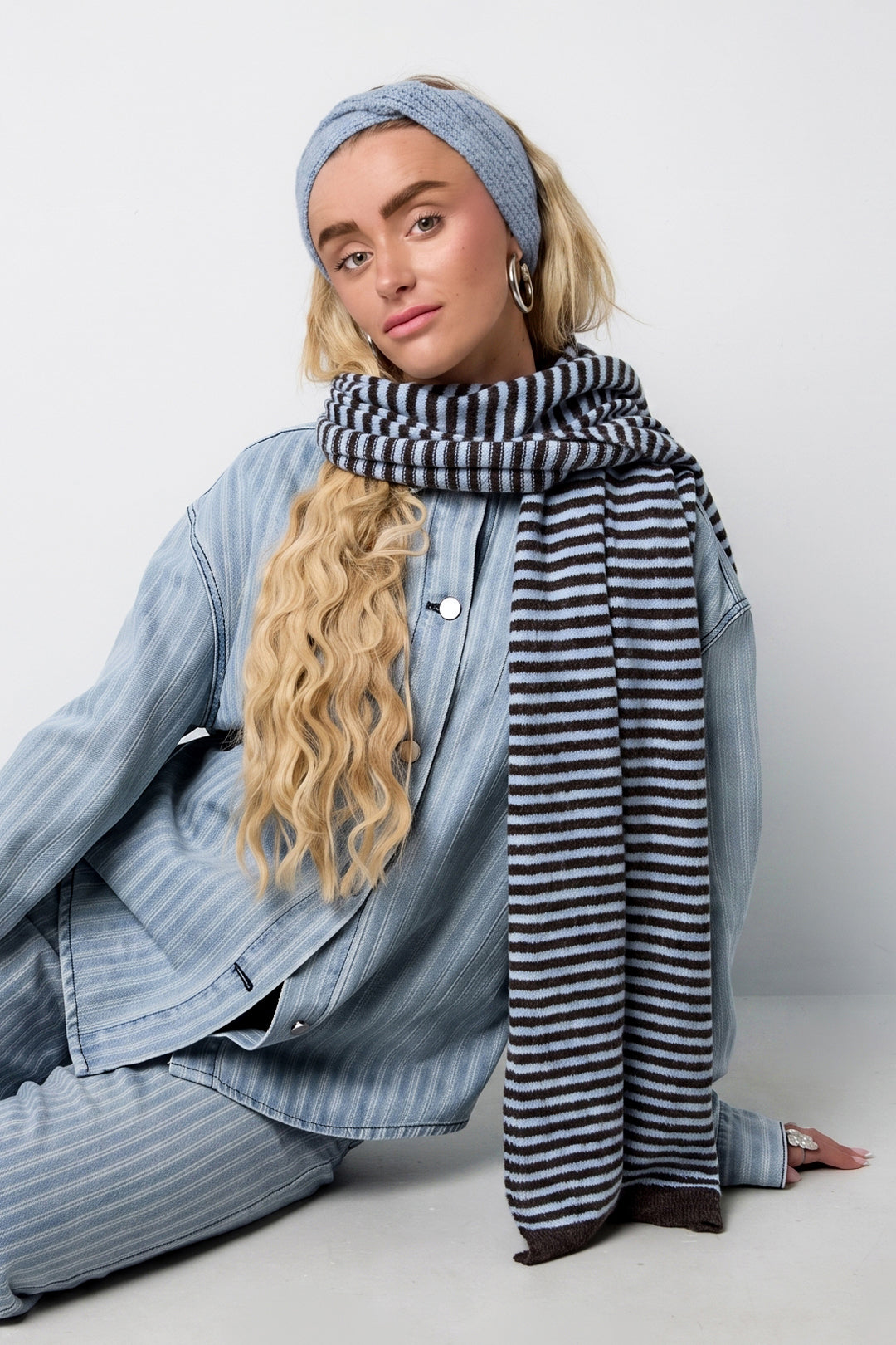 Wintersjaals met strepen, casual, polyester, dagelijkse accessoires