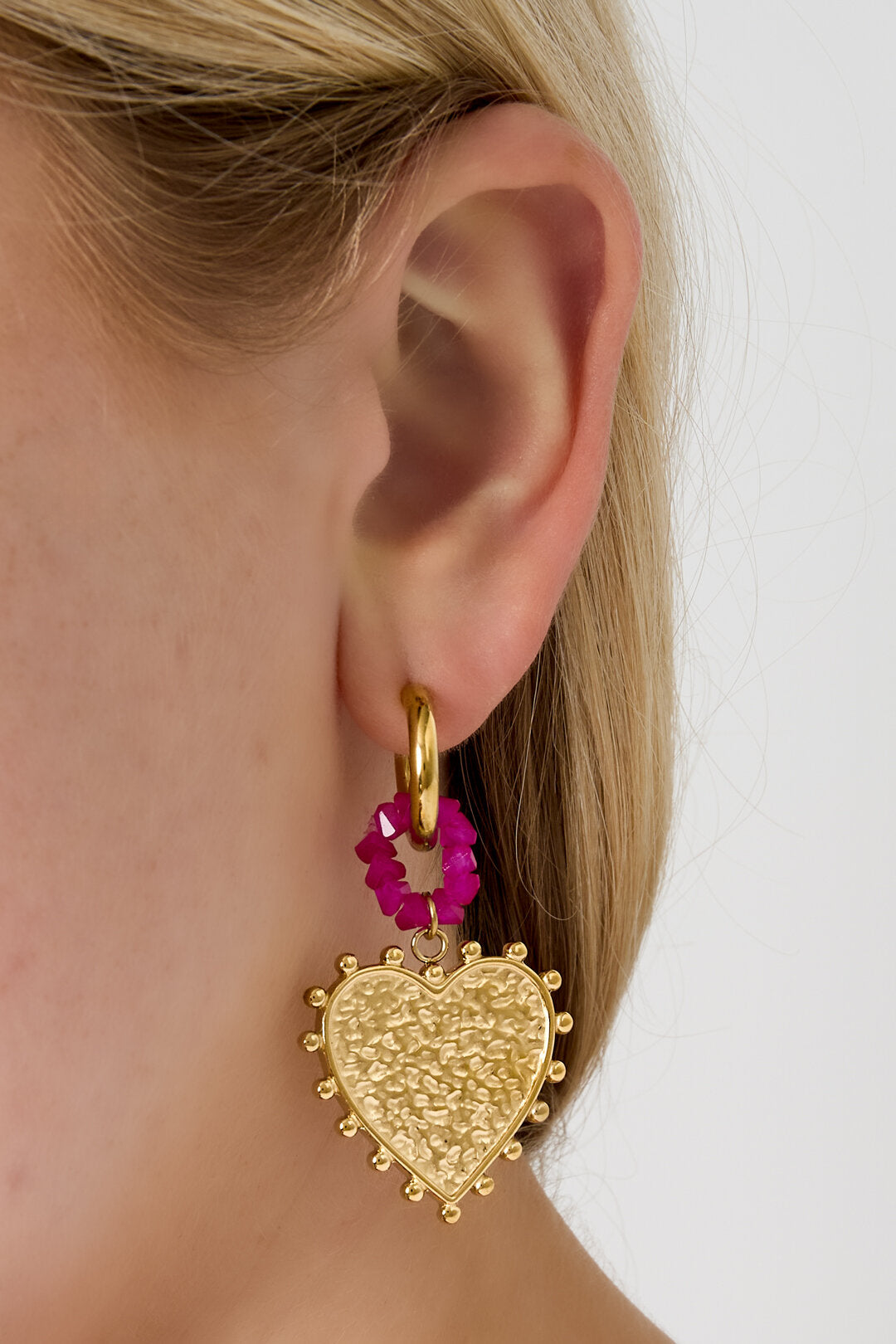 Stylish Gold Heart Drop Earrings for Daily Wear