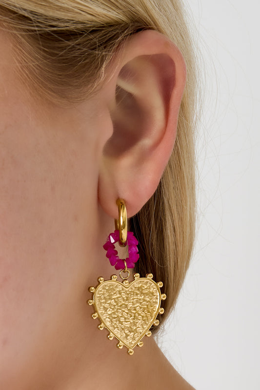 Stylish Gold Heart Drop Earrings for Daily Wear