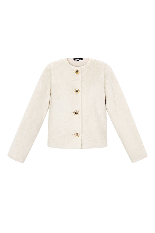 Elegant Off-White and Brown Woven Jackets for Fall/Winter