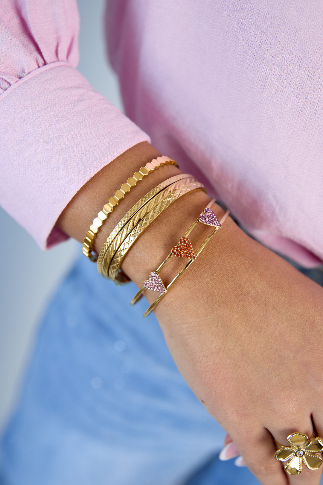 Stylish Stainless Steel Irregular Bangle - All Fit