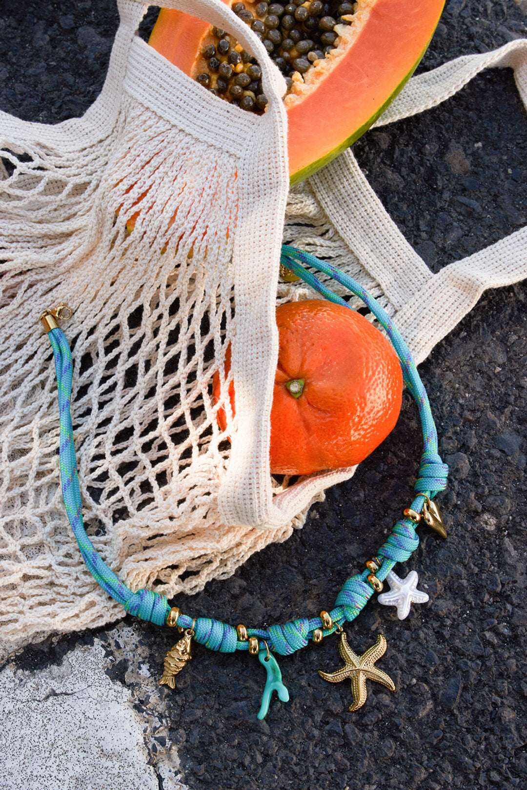 Elegant Blue Starfish Pendant Necklace for Summer