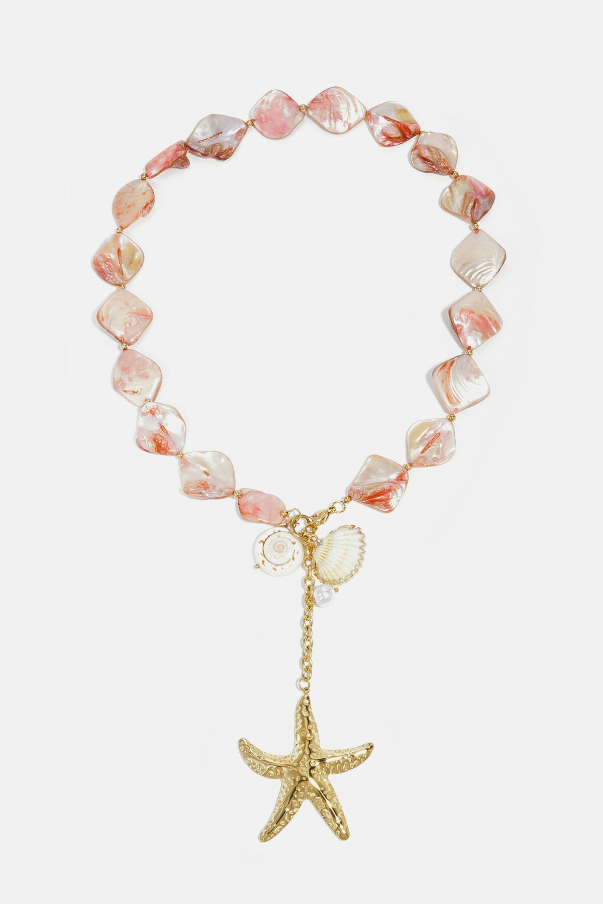 Lumé Gold Color Sea Shell Beaded Necklace