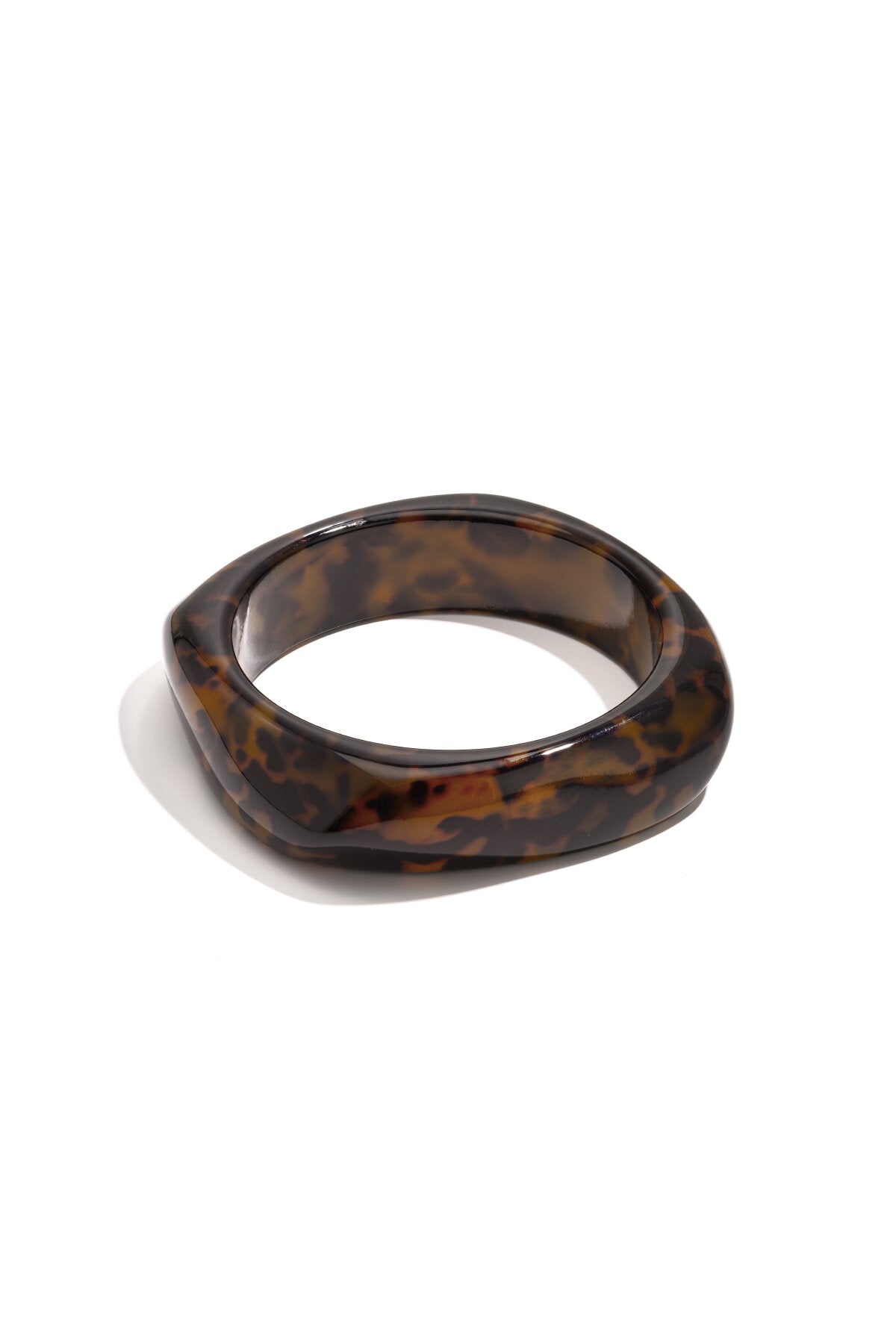 Elegant Brown Leopard Print Resin Bangle for Women