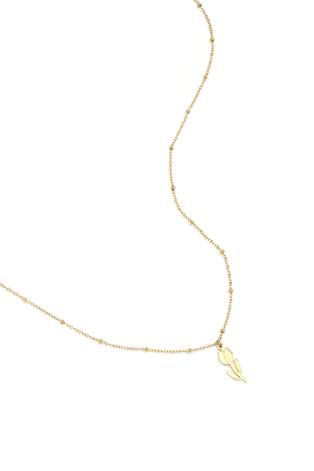 Elegant Stainless Steel Flower Pendant Necklace - Silver & Gold