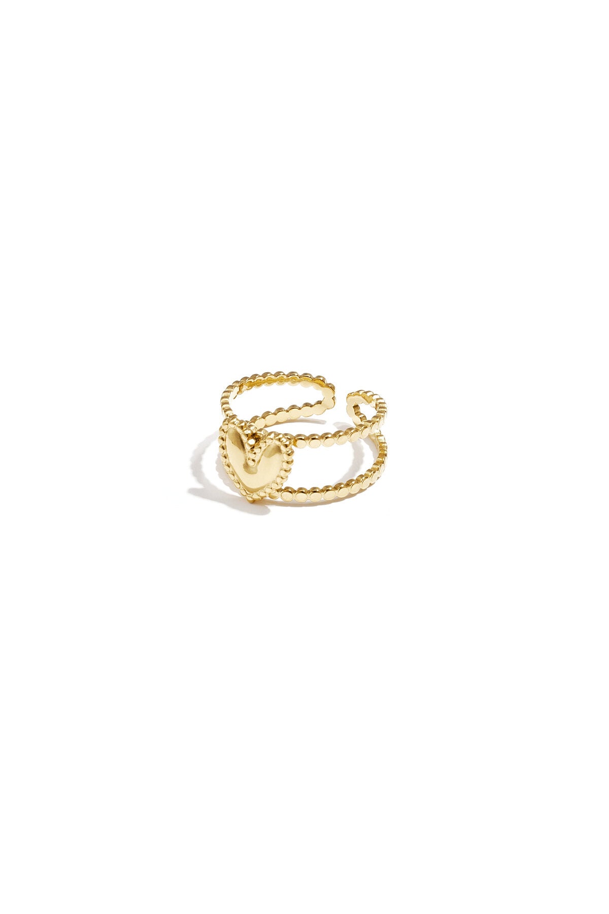 Elegant Heart-Shaped Adjustable Statement Ring