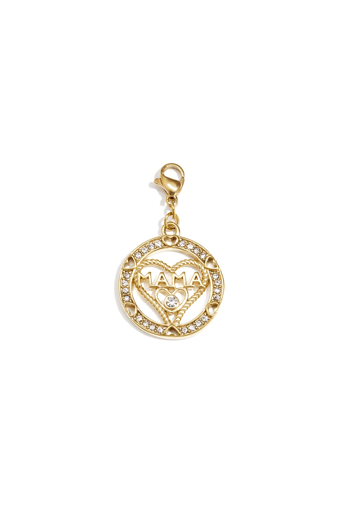Sieraden bedel mama in hart met steentjes DIY