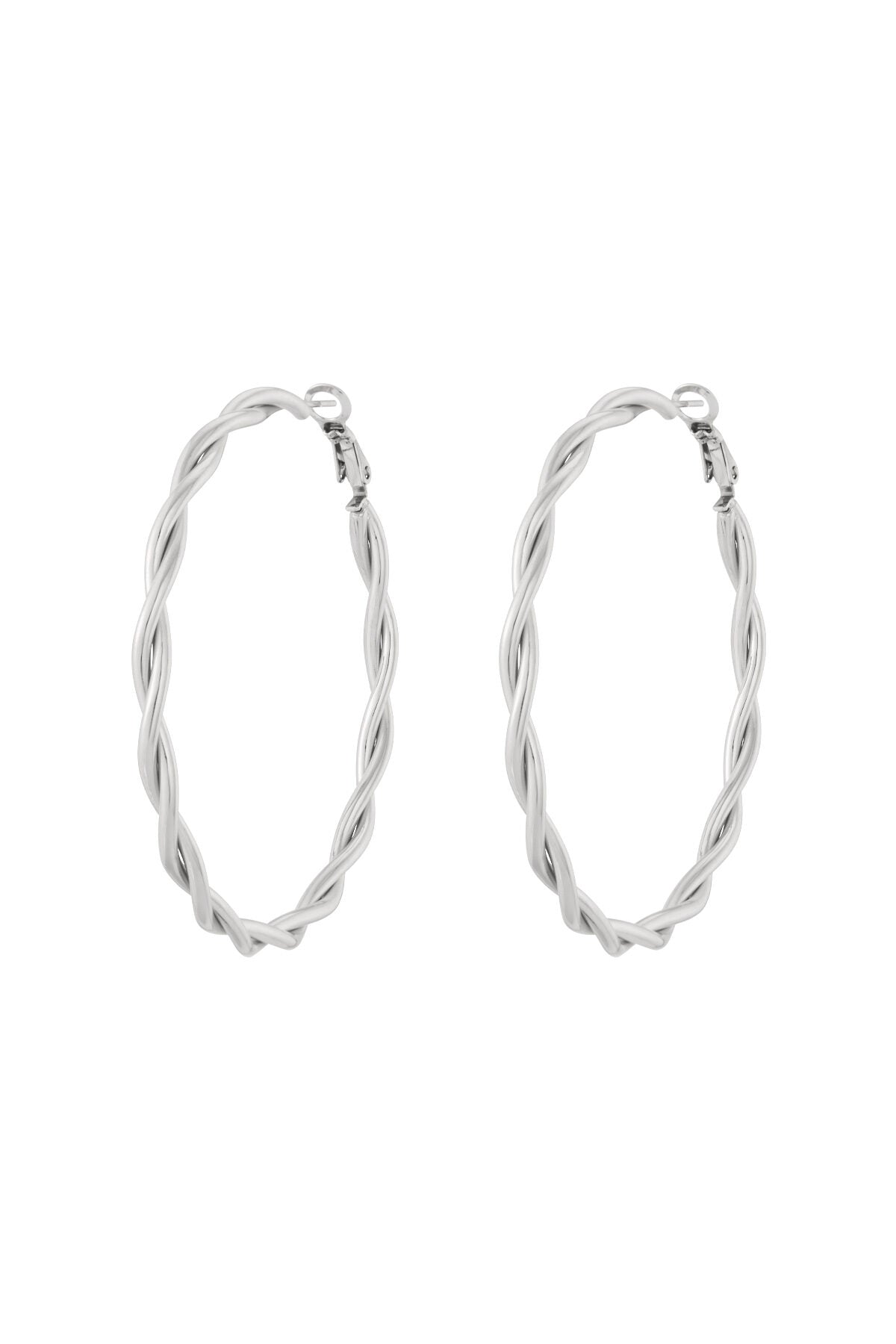 Stylish Stainless Steel Hoop Earrings - Silver & Gold