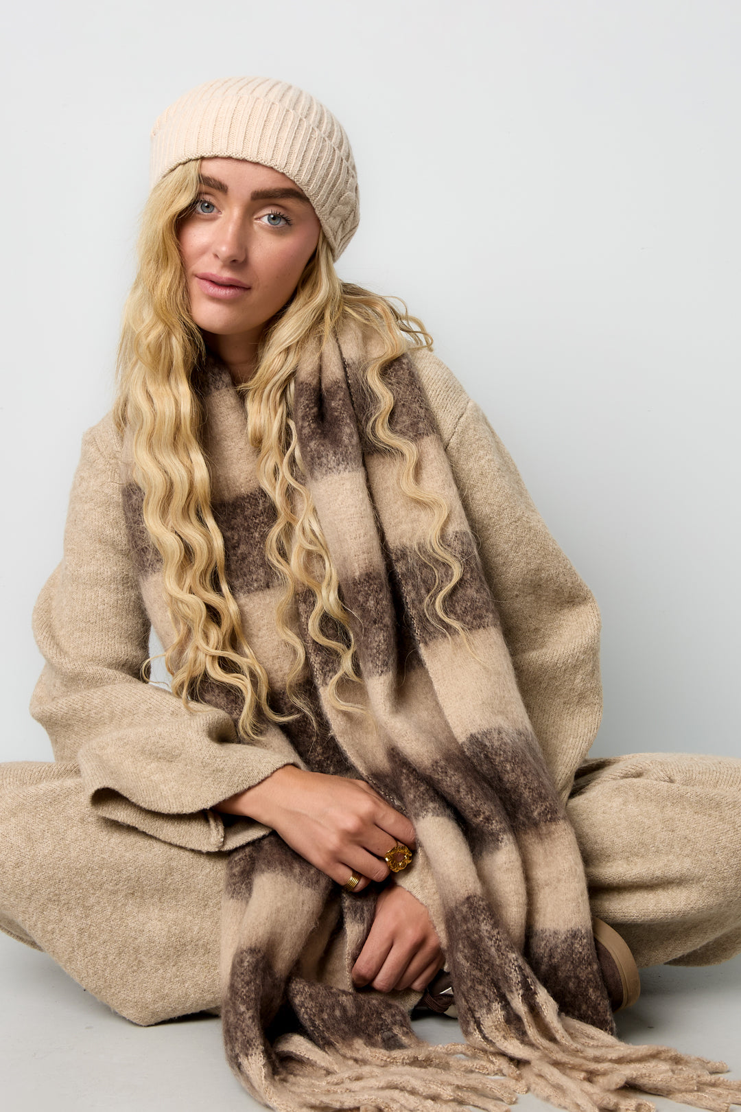 Wintersjaals met strepen, casual, polyester, dagelijkse accessoires