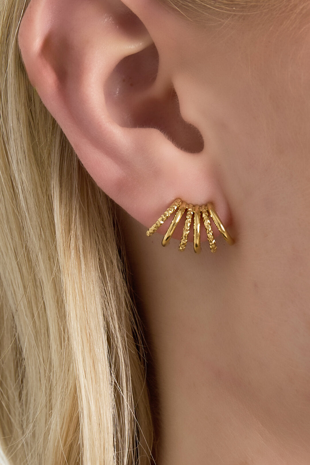 Stylish Gold Tone Irregular Stud Earrings