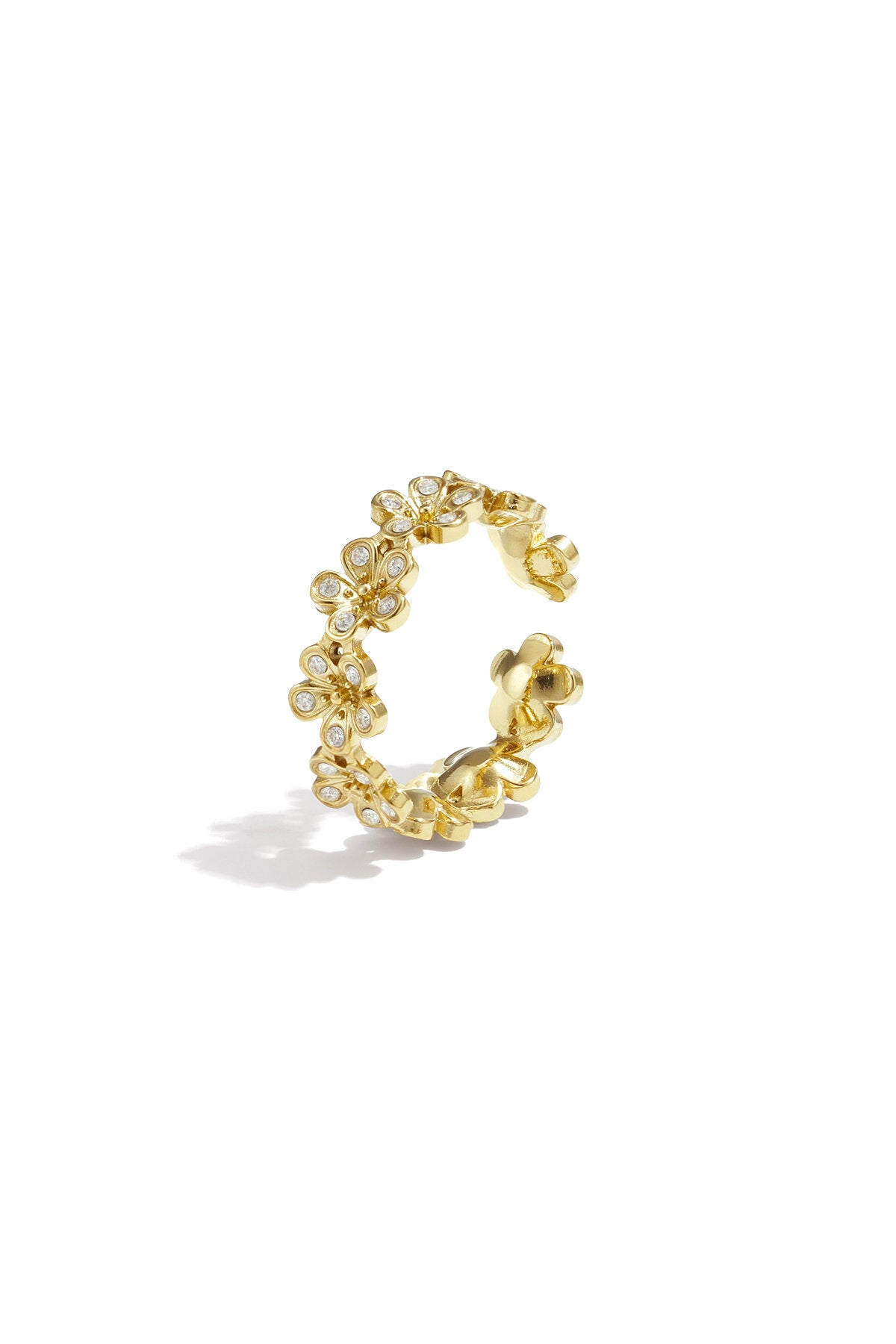 Elegant Adjustable Rhinestone Ring - All Sizes, Silver & Gold