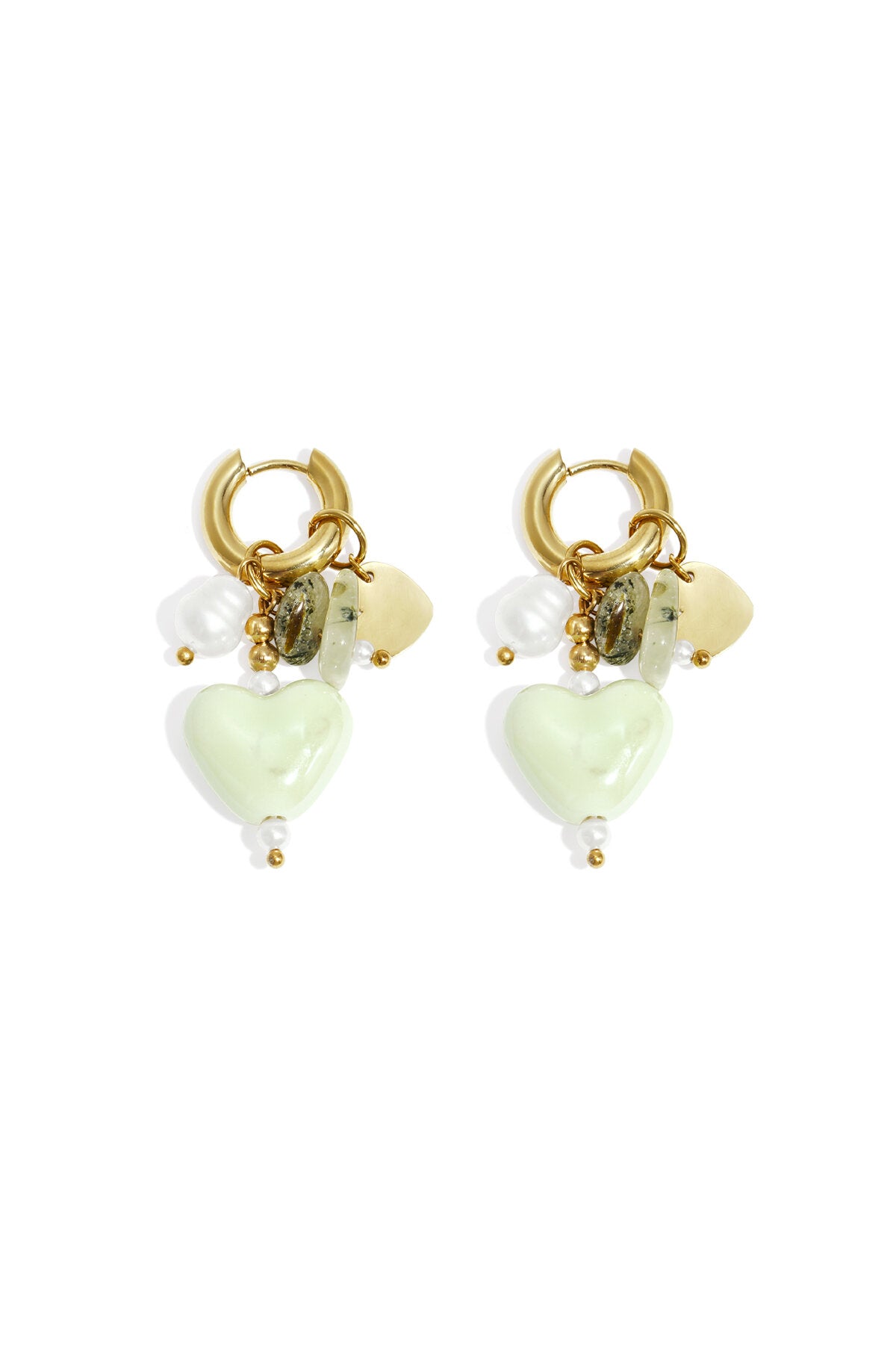 Charming Heart Loop Bead Earrings for Women
