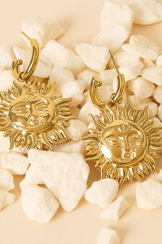 Elegant Sun-Themed Drop Earrings for Everyday Wear