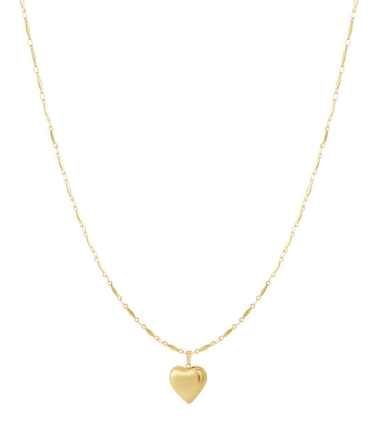 Elegant Long Heart Necklace in Silver & Gold