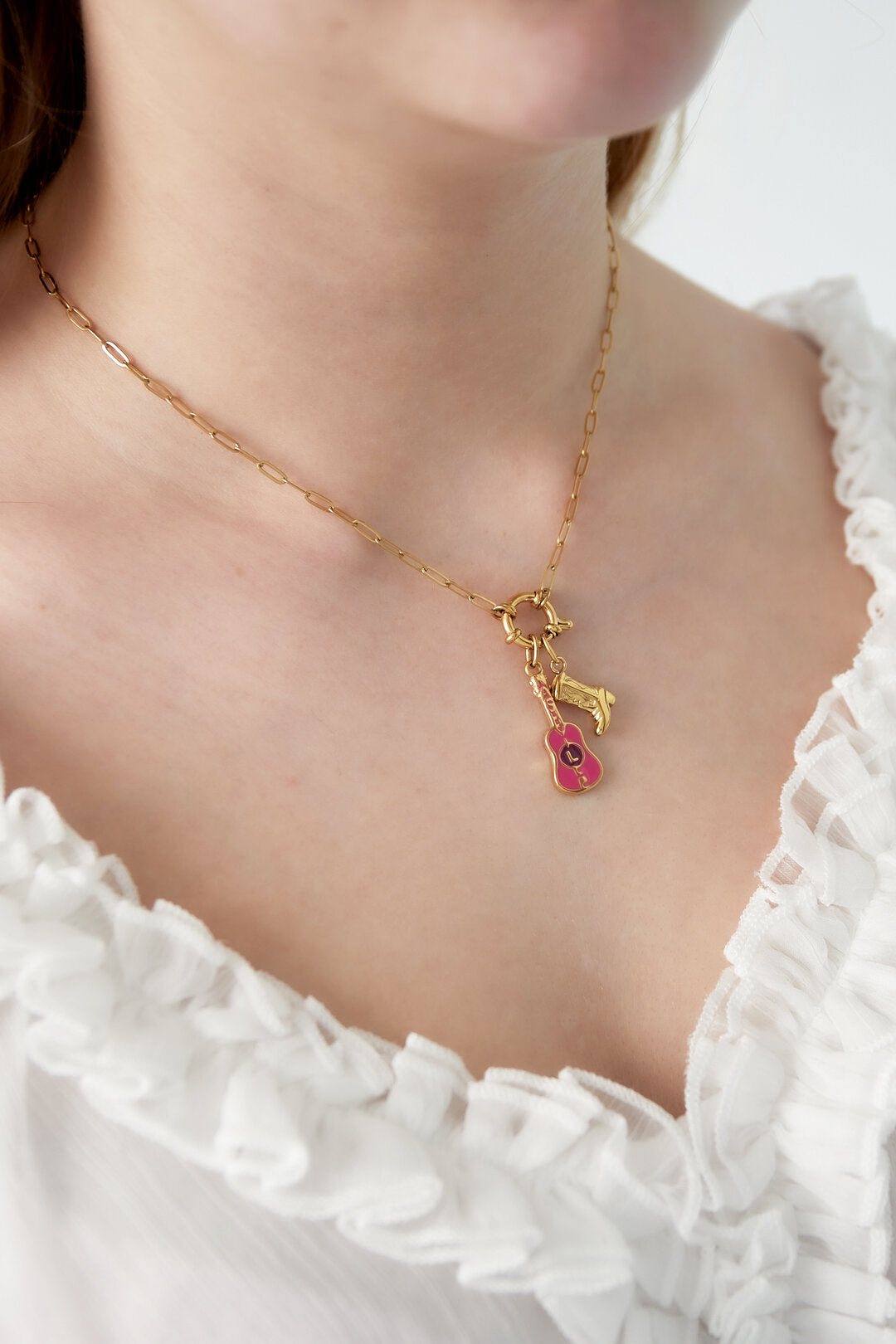 Elegant 14K Gold Plated Flower Pendant Necklace