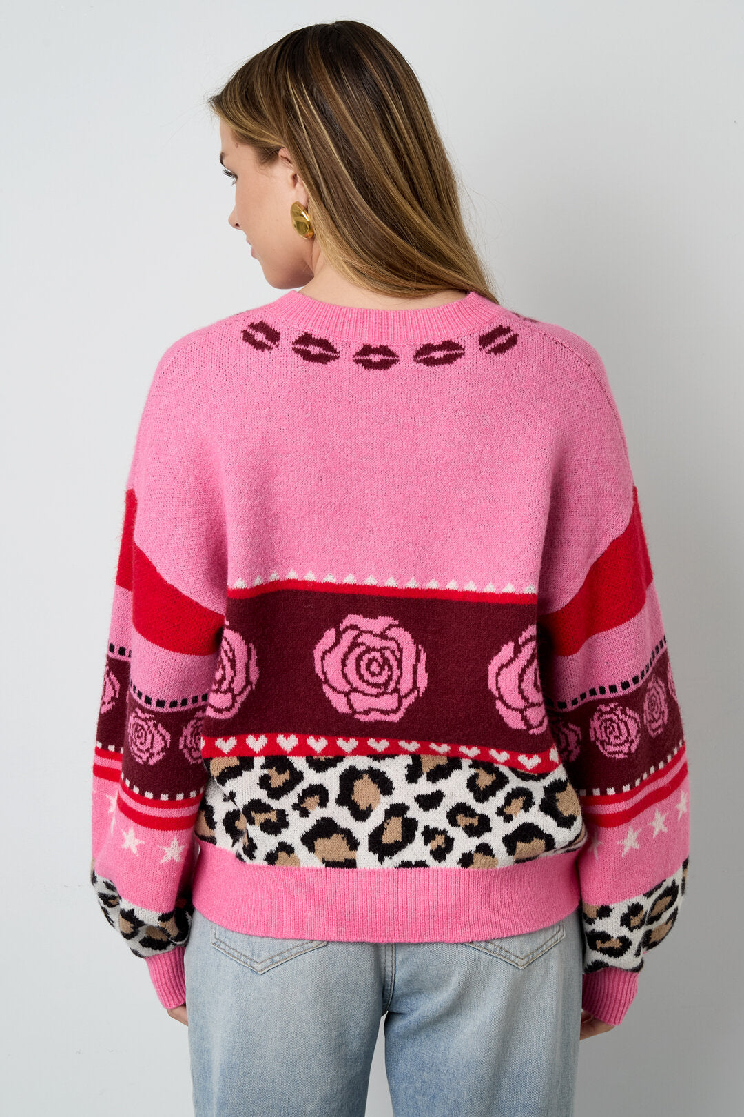 Chic Floral Print Knit Cardigan for Fall/Winter