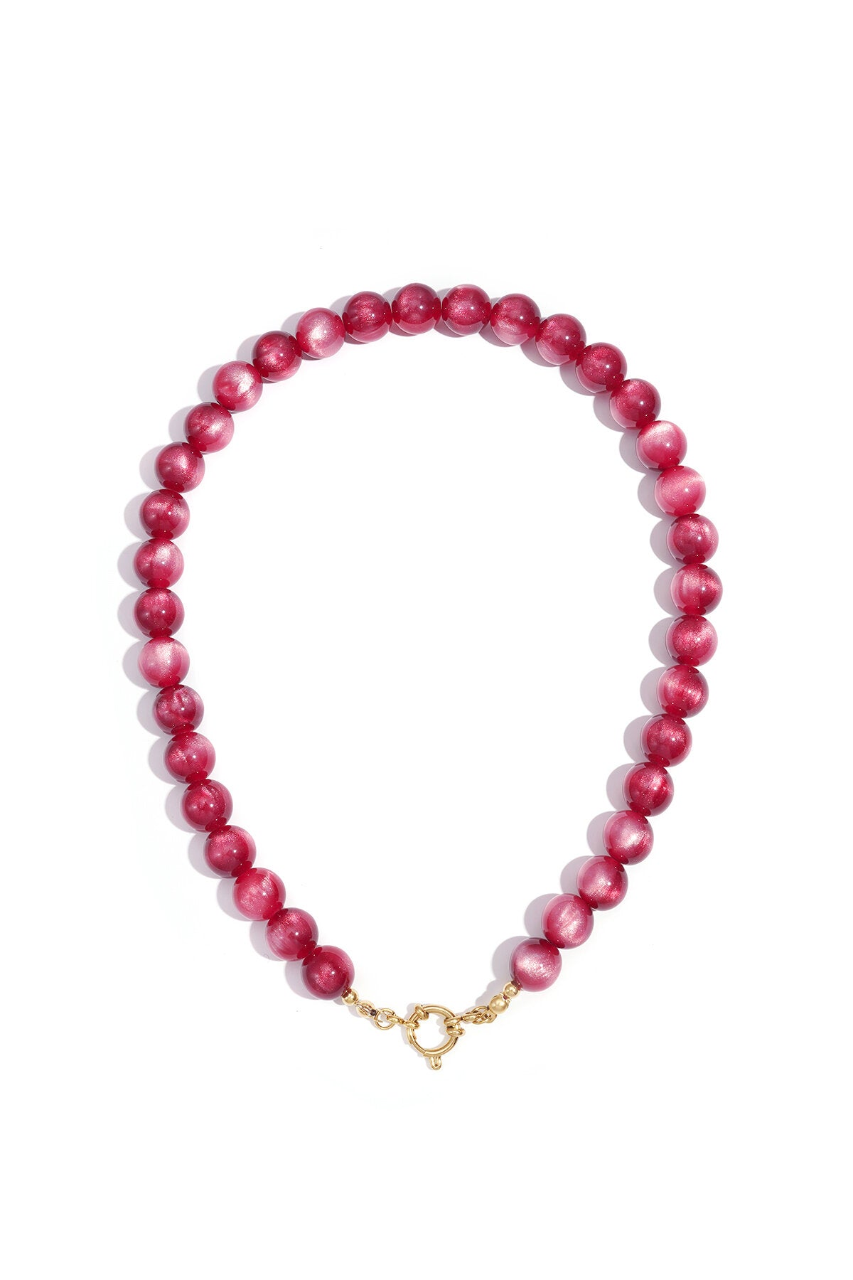 Chic Resin & Stainless Steel Beaded Necklace