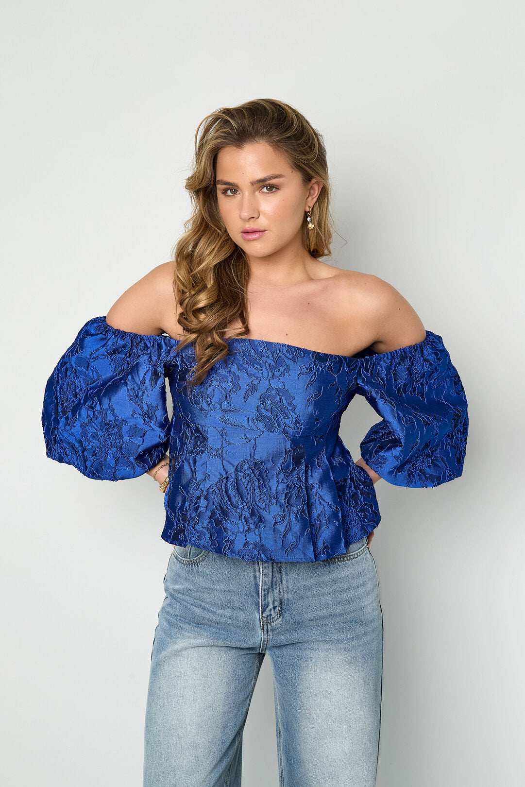 Elegant Spring/Summer Woven Top in Pink and Blue