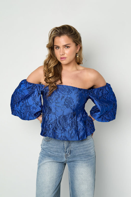 Elegant Spring/Summer Woven Top in Pink and Blue
