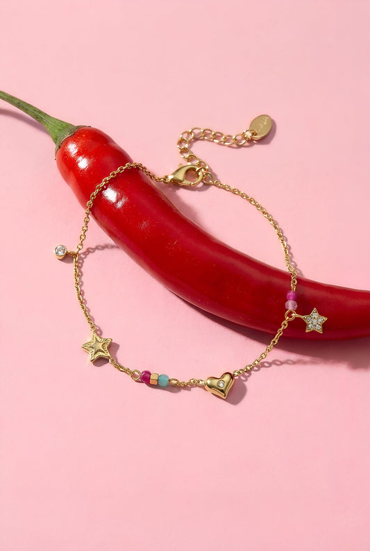 Elegant Gold Charm Bracelet for Spring/Summer