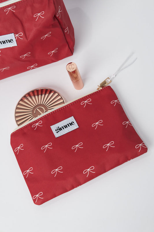 Stylish Red Daily Makeup Bag, All Fit Design