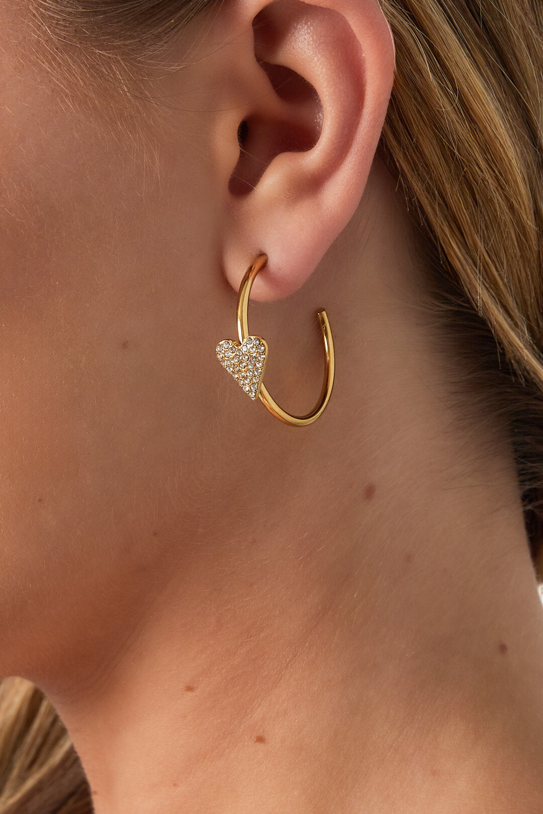 Elegant Heart Shaped Hoop Earrings - All Day Glam