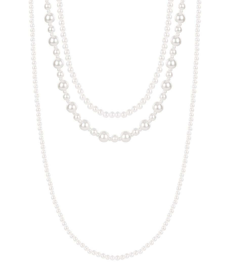 Elegant White Multi-Layer Pearl Necklace for Spring/Summer