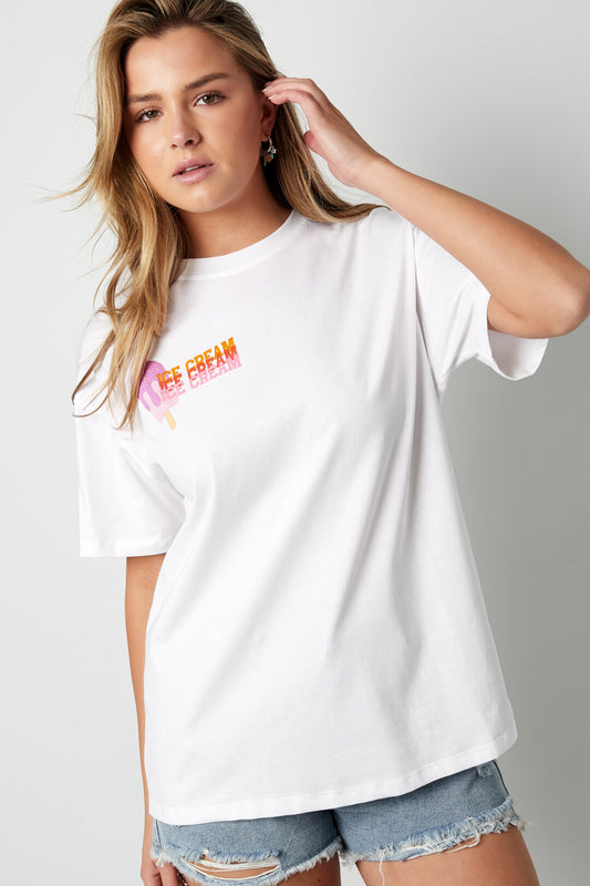 Stylish Letter Print Cotton T-Shirt for Spring/Summer