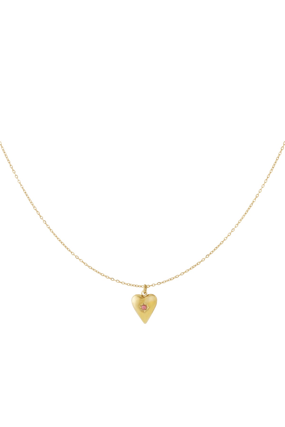 Charming 14K Gold Plated Heart Pendant Necklace