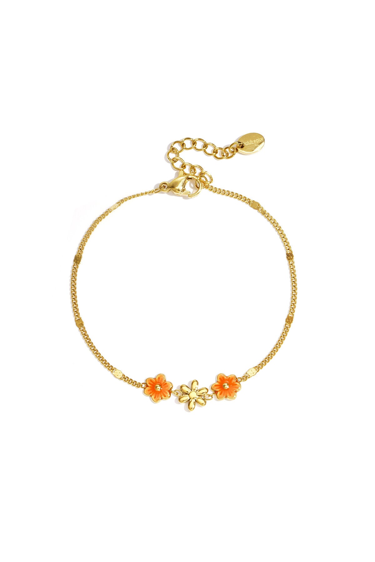 Elegant Gold Flower Charm Bracelet for Women