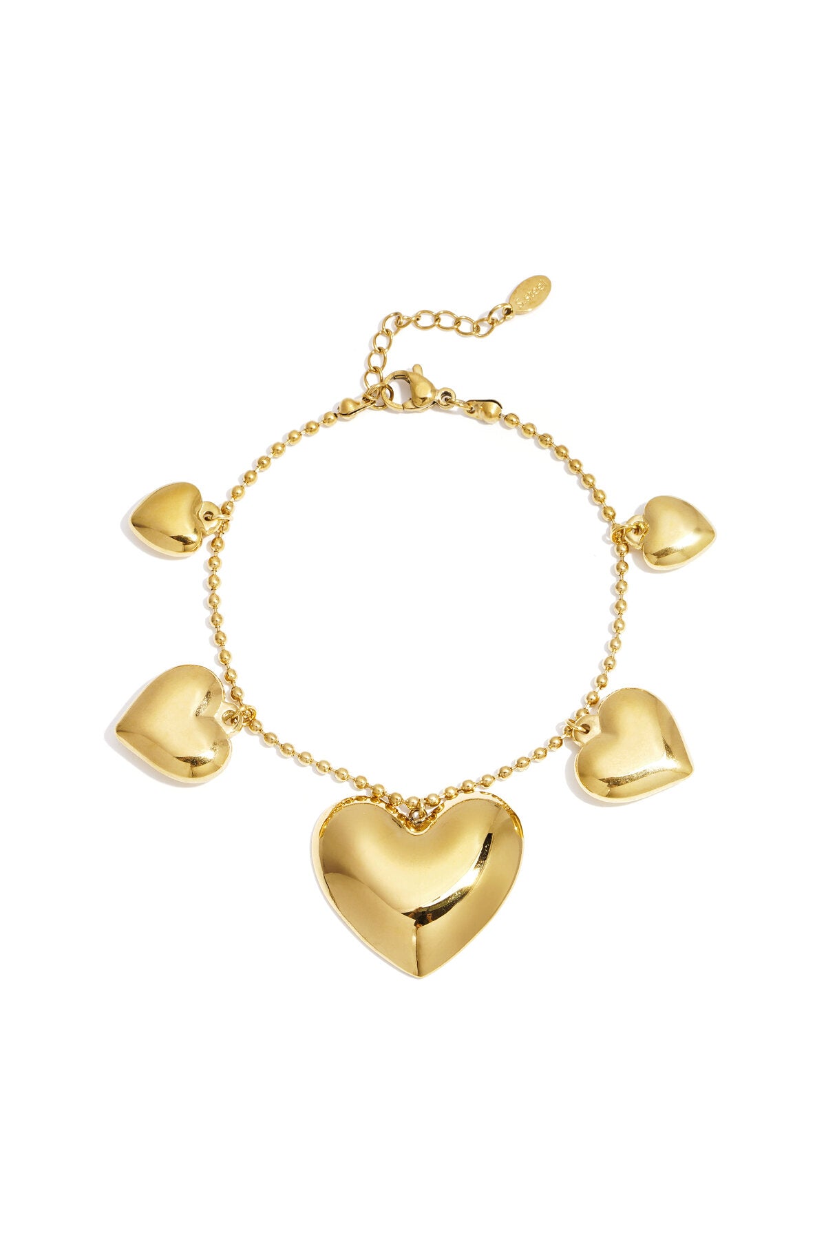 Elegant Gold Heart Charm Bracelet for Women