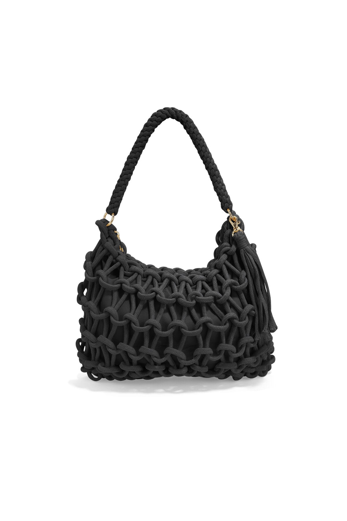 Elegant Black & Off-White Woven Beach Bag for Summer