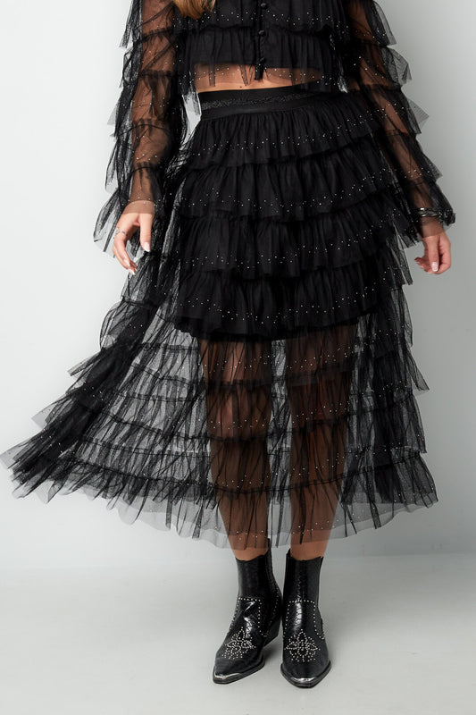 Stylish Black All-Fit Polyester Skirt for Any Occasion