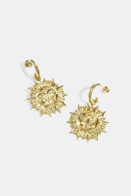 Elegant Sun-Themed Drop Earrings for Everyday Wear
