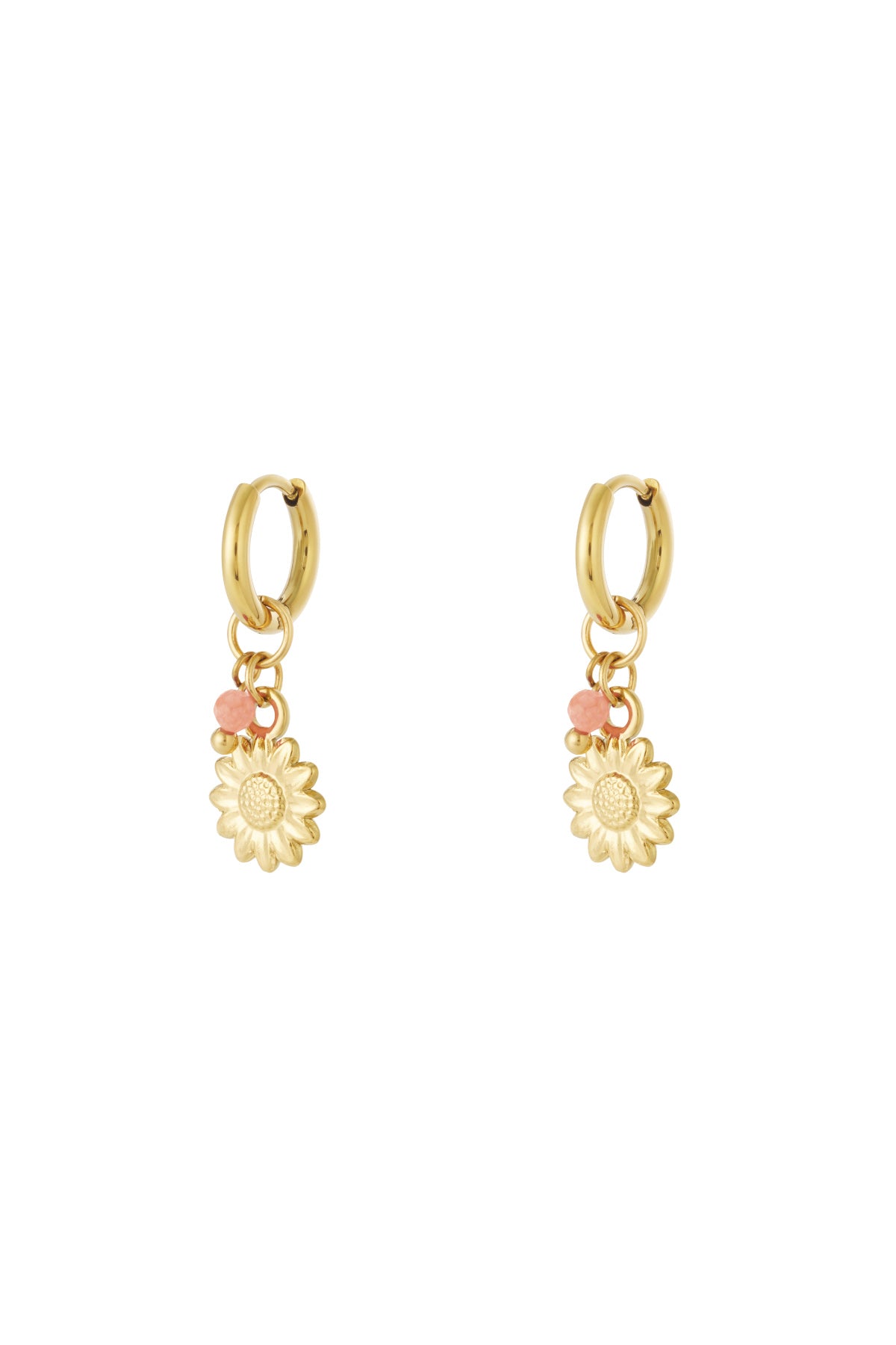 Elegant 14K Gold Plated Flower Drop Earrings